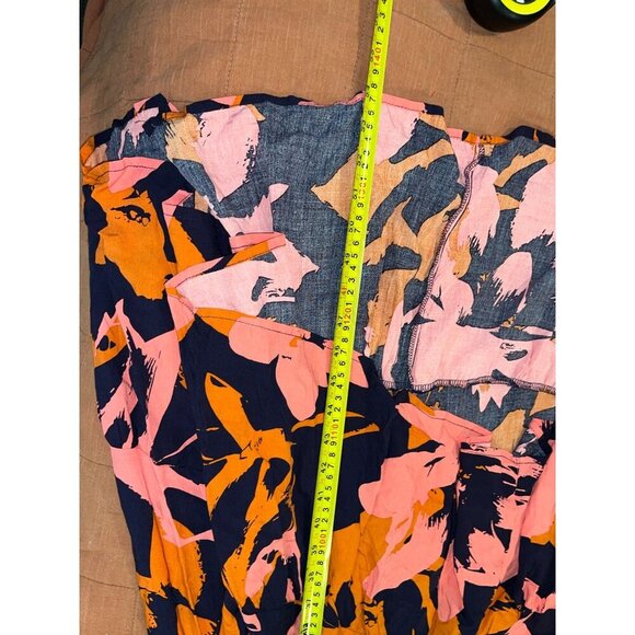 NWT Abel The Label Anthropologie Navy Pink Orange Hi Lo Clare Dress L Large Wome - Picture 10 of 12